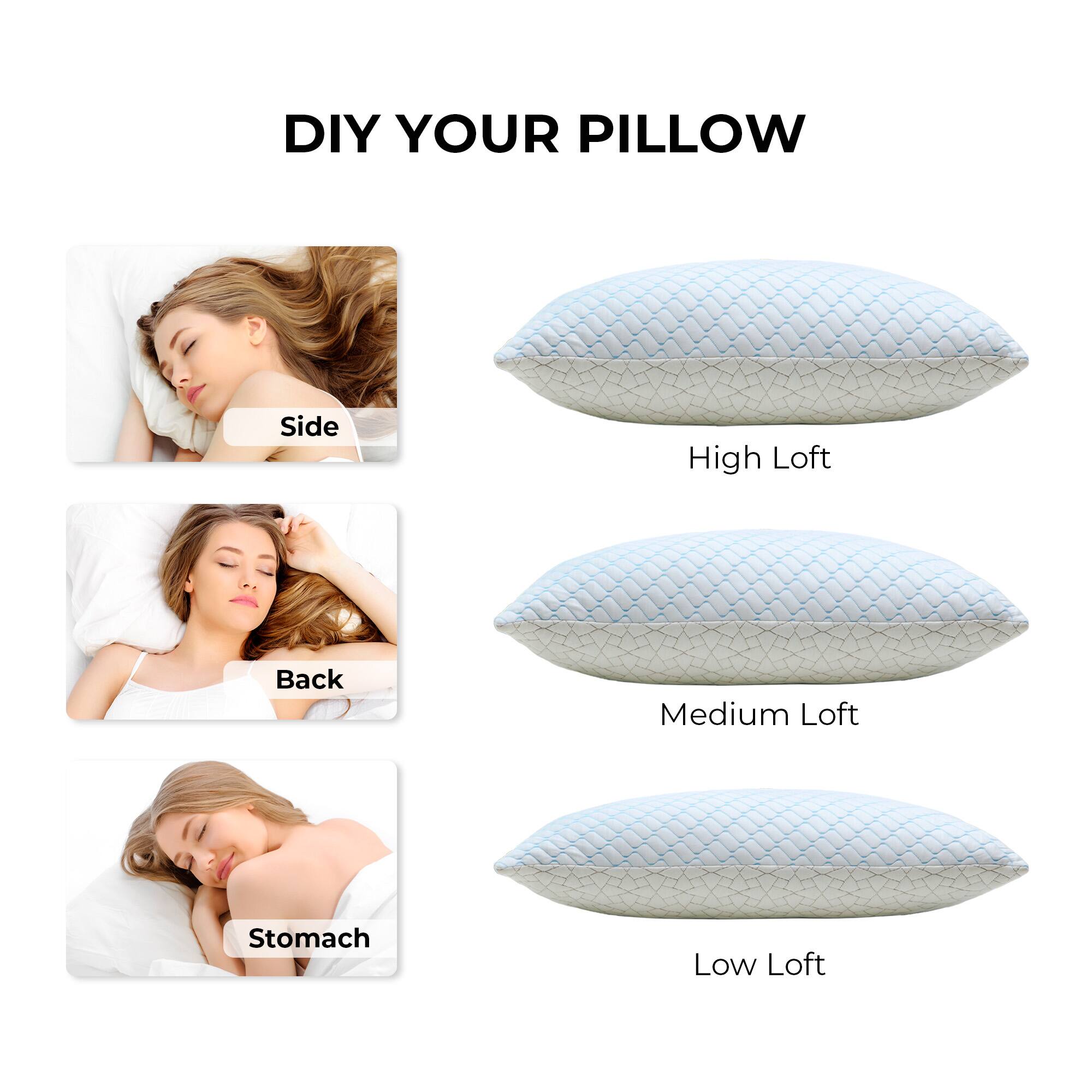 DIY YOUR PILLOW
Side High Loft
Back Medium Loft
Stomach Low Loft