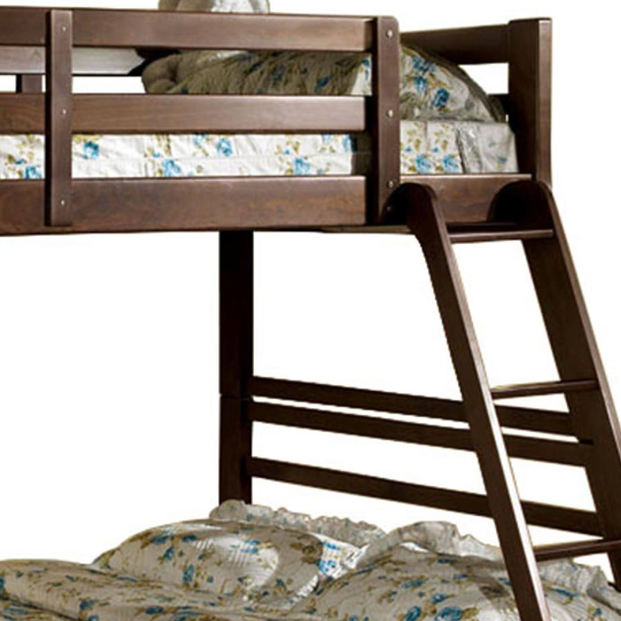 Alt View 2. Manhattan Lane - Transitional Style Twin Over Full Bunk Bed with Drawers, Walnut Brown - Brown.