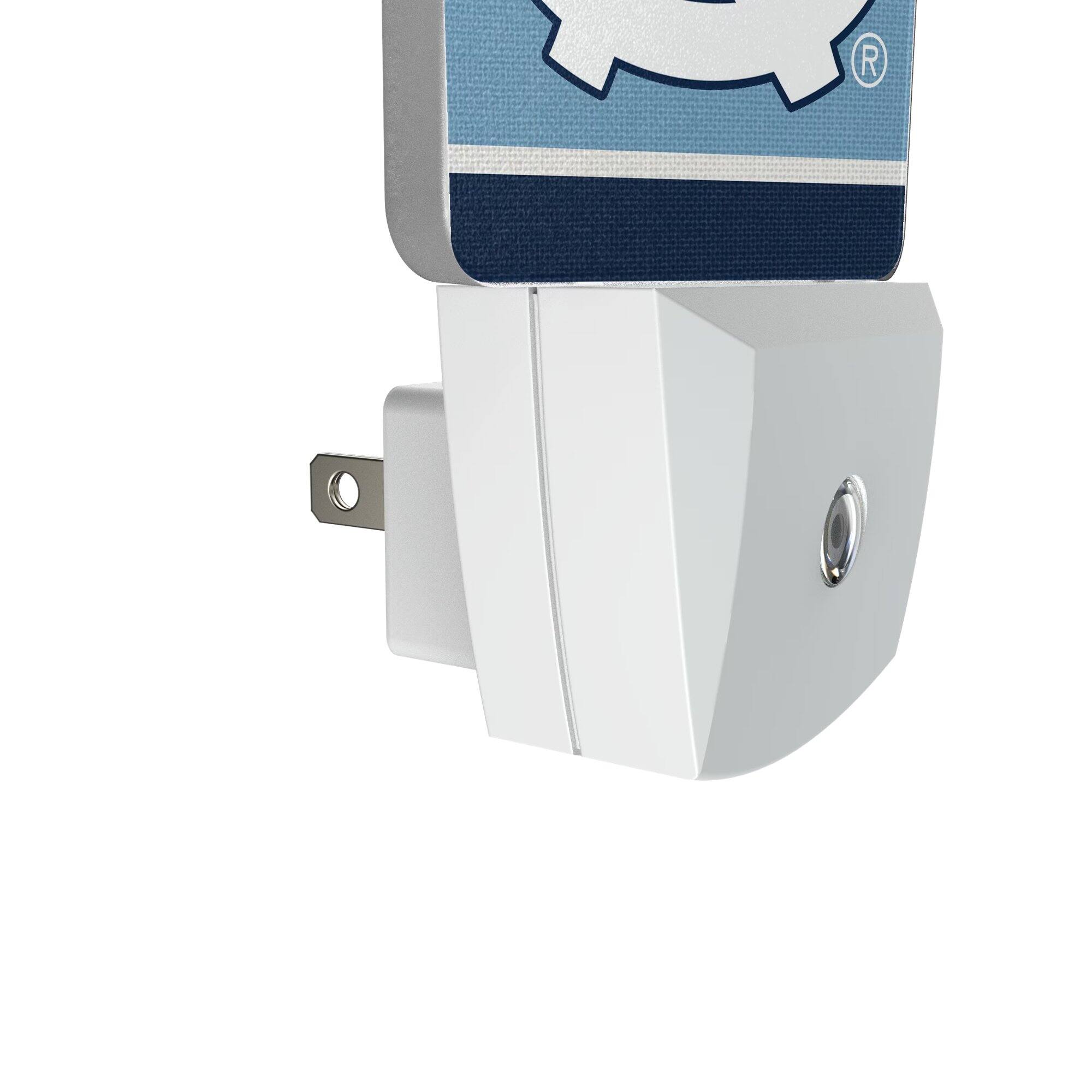 Alt View 2. Keyscaper - North Carolina Tar Heels Stripe Design Nightlight 2-Pack - Multicolor.