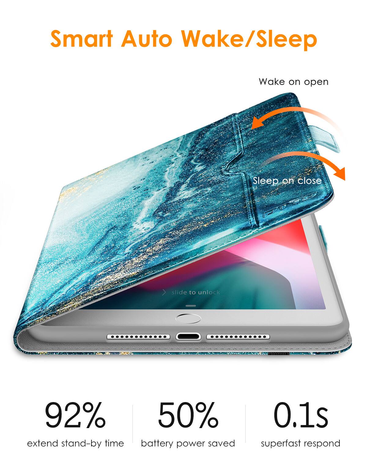 Smart Auto Wake/Sleep

- Wake on open
- Sleep on close

92% extend stand-by time

50% battery power saved

0.1s superfast respond