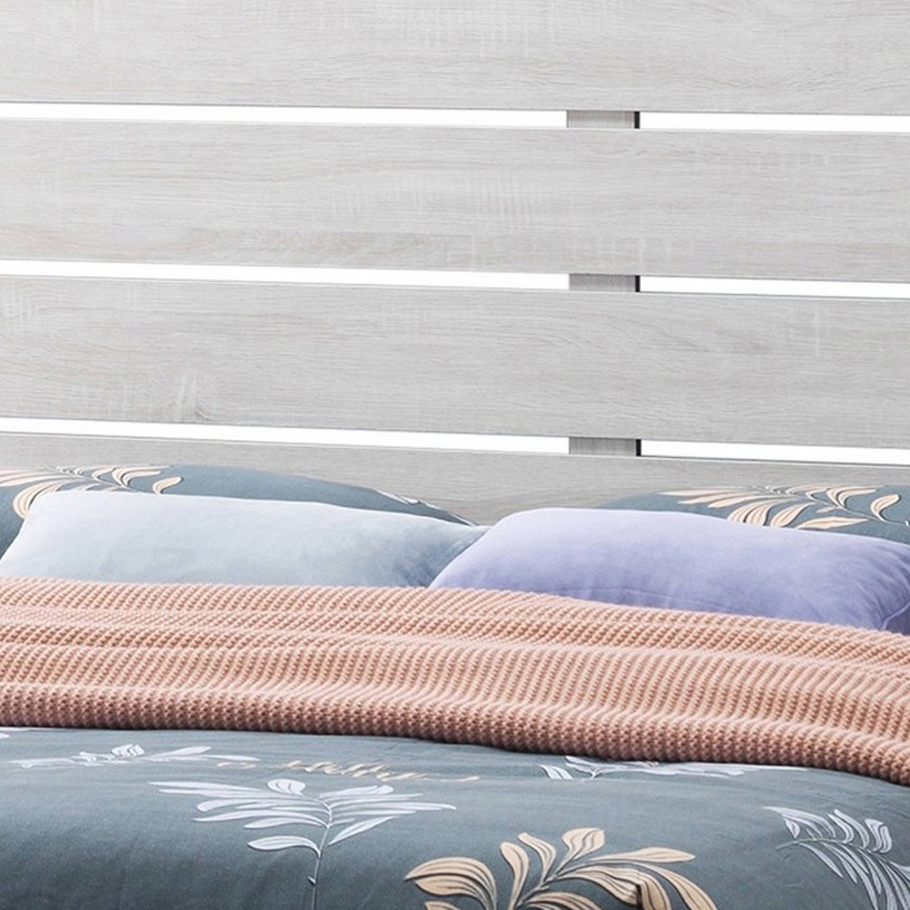 Alt View 2. Manhattan Lane - Ach Wood Queen Storage Bed with 2 Drawers, Plank Style Headboard - White.
