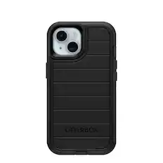 Front. OtterBox - Defender Series Pro Hard Shell for Apple iPhone 17e, iPhone 16e, iPhone 15, iPhone 14, iPhone 13 - Black.