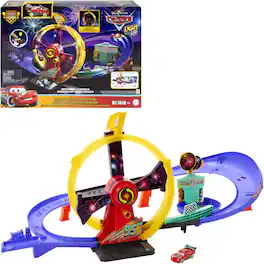 Mattel - DIsney / Pixar Cars Race to Celebrate Lightning McQueen Celebration Raceway Playset - COLLECTIBLES - Multicolor