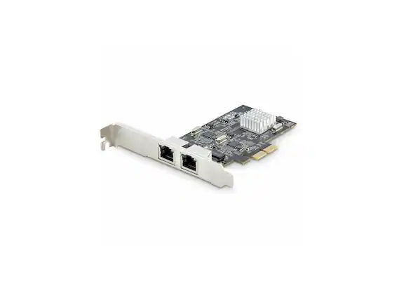 Front. StarTech.com - StarTech.com 2-Port 2.5G NBASE-T PCIe Network Card, Intel® I225-V, Dual-Port Ethernet, Multi-Gigabit NIC.