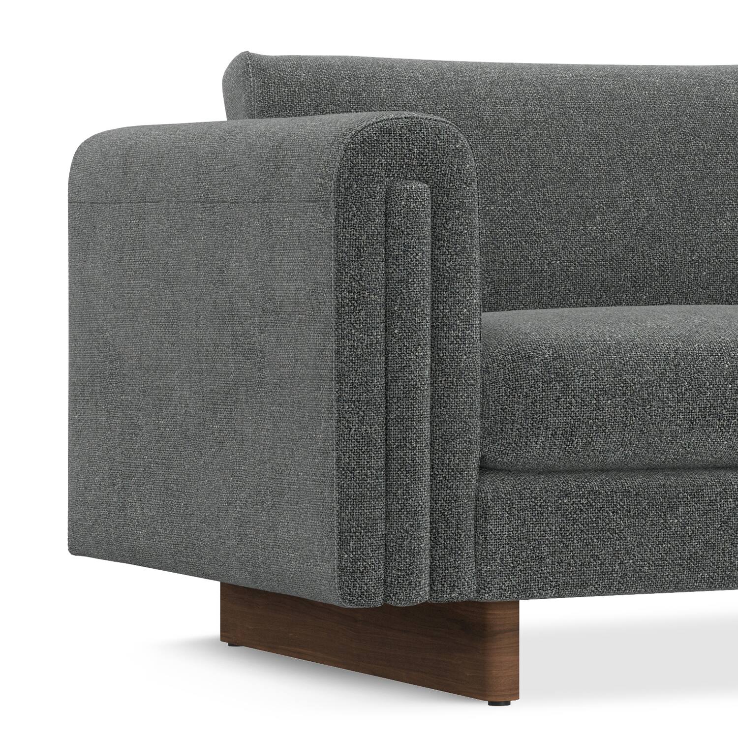 Alt View 1. Simpli Home - Jones 84 inch Wide Contemporary Sofa in Dark Grey Tightly Woven Performance Fabric - Dark Grey.