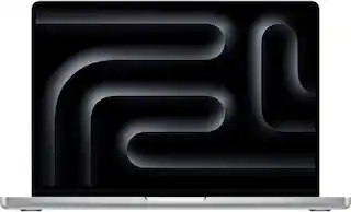 Front. Apple - MacBook Pro 14-inch Laptop - Apple M4 Pro chip Built for Apple Intelligence - 24GB Memory - 512GB SSD - Silver.