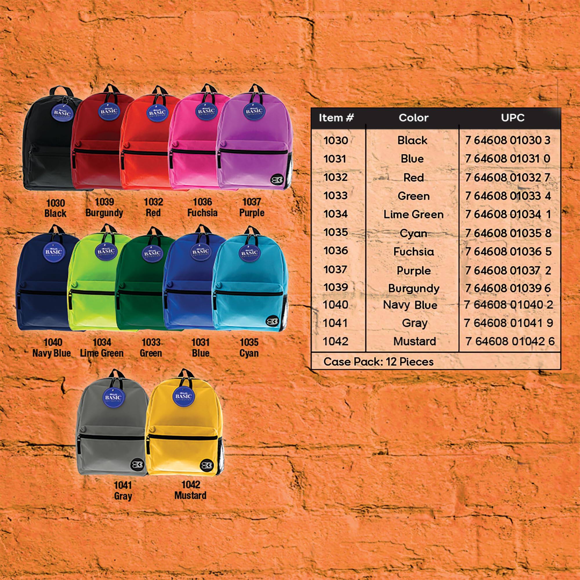 EGC RAUC TSC BASKC BAS Item # Color UPC 1030 Black 7 64608 01030 3 1031 Blue 7 64608 01031 0 1032 Red 7 64608 01032 7 1033 Green 7 64608 01033 4 1034 Lime Green 7 64608 01034 1 1035 Cyan 7 64608 01035 8 1036 Fuchsia 7 64608 01036 5 1037 Purple 7 64608 01037 2 1039 Burgundy 7 64608 01039 6 1040 Navy Blue 7 64608 01040 2 1041 Gray 7 64608 010