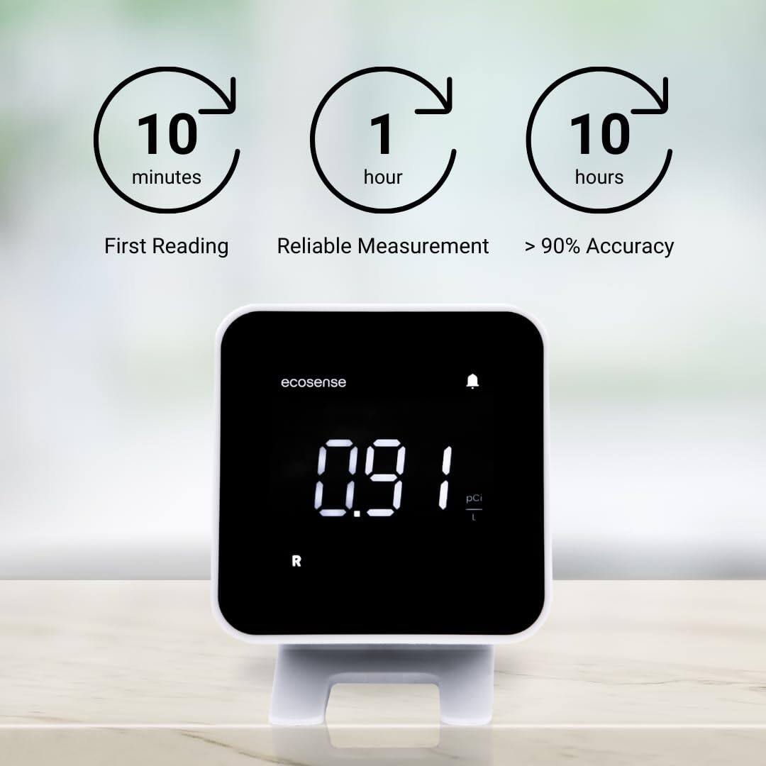ecosense, 10 minutes, 1 hour, 10 hours, First Reading, Reliable Measurement, > 90% Accuracy, 0.9, R, pci