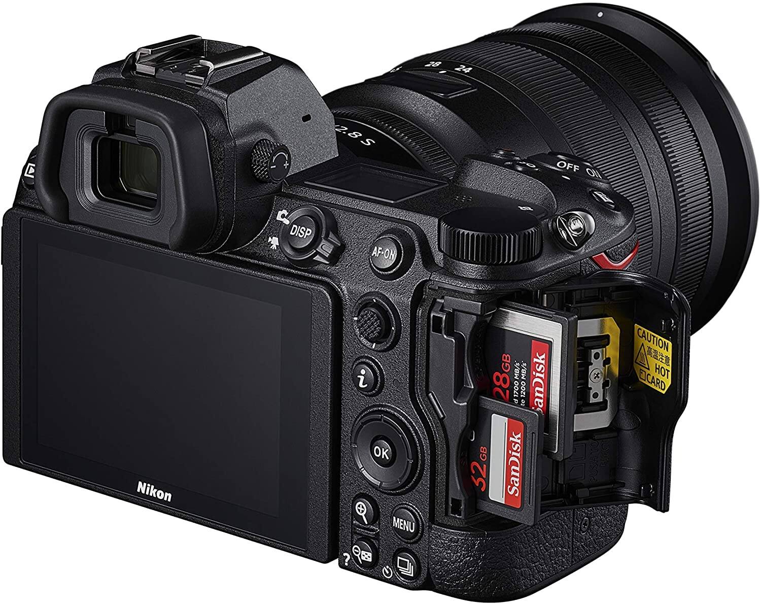 28 24 2.8S + DISP AF-ON a OFF II0 B Nikon C Chig_tora 2 OK MENU GB MB/ B/ 28G 1700 1200 SanDisk d te GB 32GB SanDisk x PUSHNO CAUTION EICARD HOT