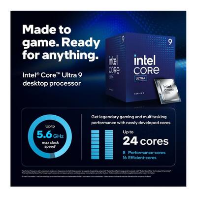 Intel Core Ultra 9 Desktop Processor 285 24 cores (8 P + 16 E Intel Core Ultra 9 Desktop Processor 285 24 cores (8 P + 16 E