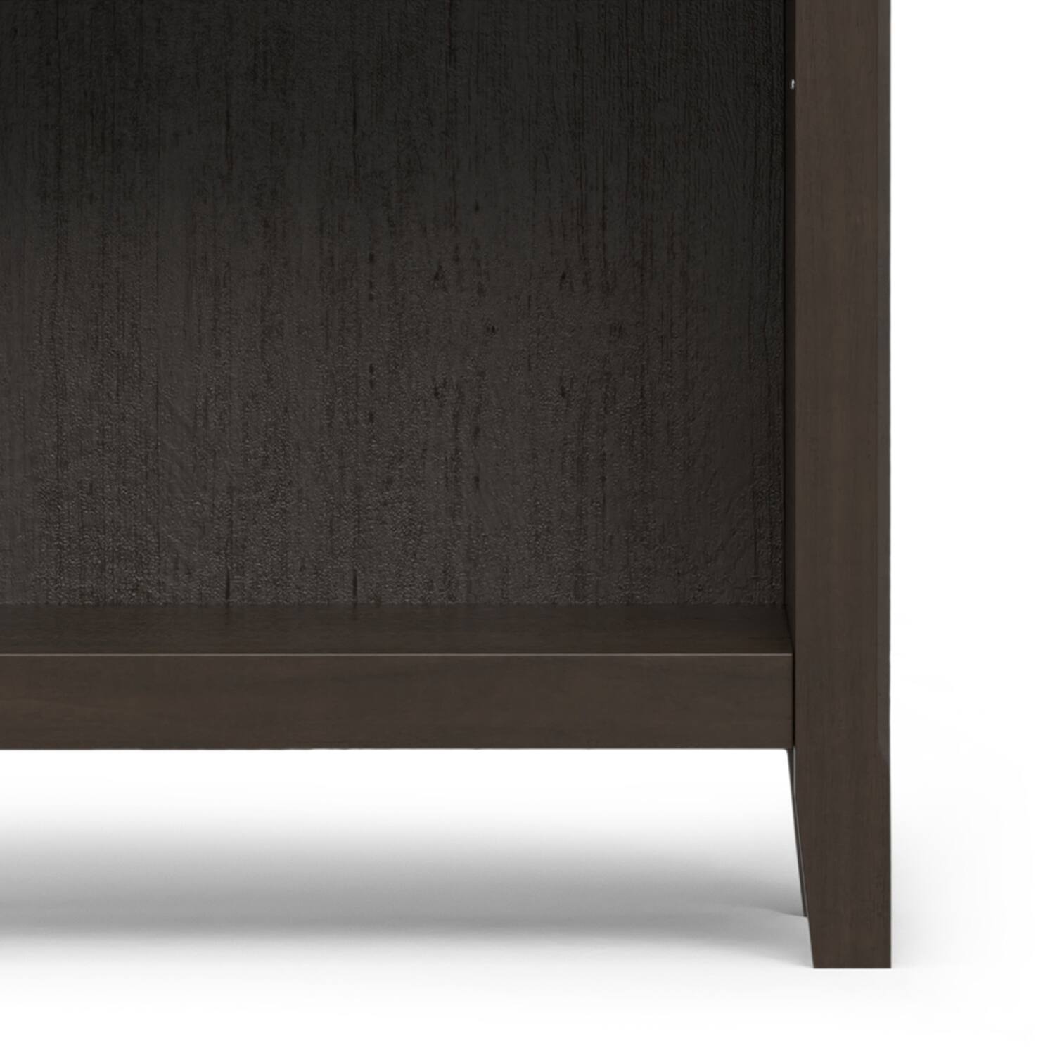Alt View 4. Simpli Home - Amherst 24 inch Wide Solid Wood Transitional 5 Shelf Bookcase in Hickory Brown - Hickory Brown.