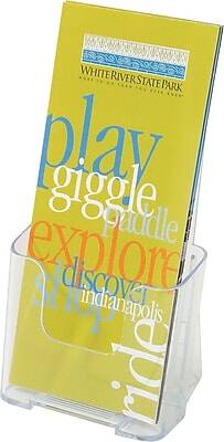 Staples - Leaflet Holder, 7.75" x 4.375" x 3.25" Plastic, 18/Pack - Clear