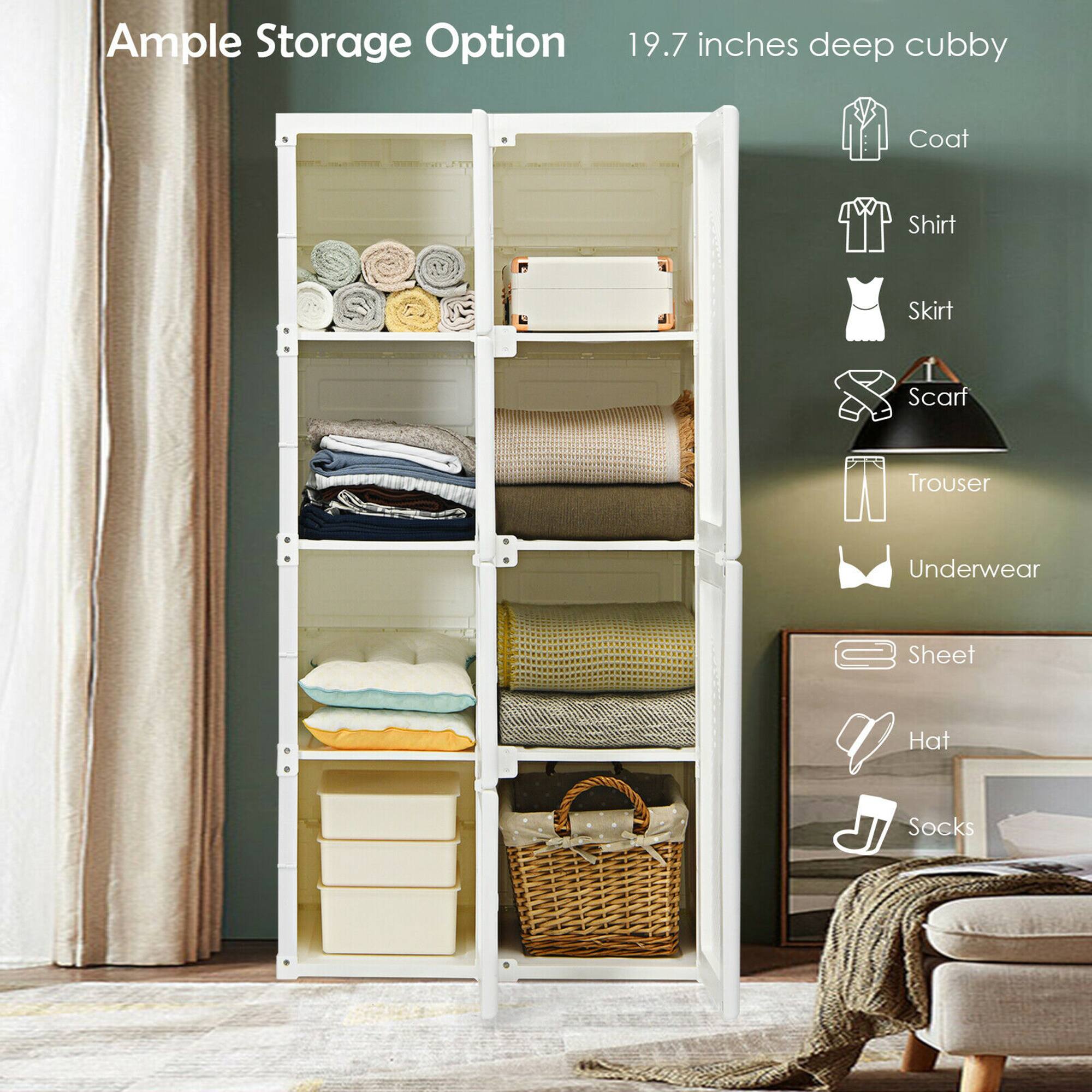 Ample Storage Option  
19.7 inches deep cubby  

- Coat  
- Shirt  
- Skirt  
- Scarf  
- Trouser  
- Underwear  
- Sheet  
- Hat  
- Socks