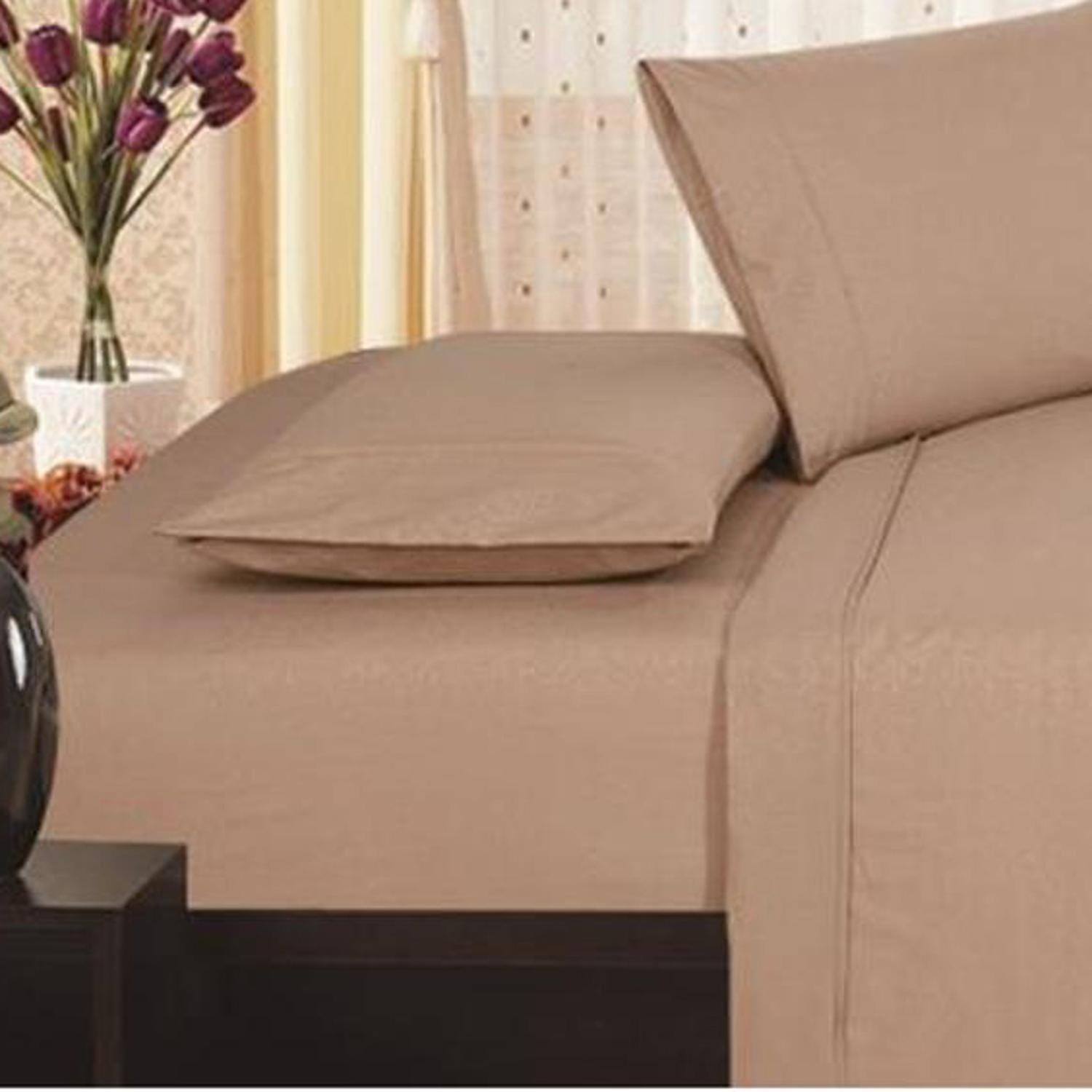 Alt View 1. Plazatex - Plazatex Vine Print 90GSM Brushed Microfiber Soft Wrinkle Free Sheet Set - Queen 60x80", Mocha - Mocha.