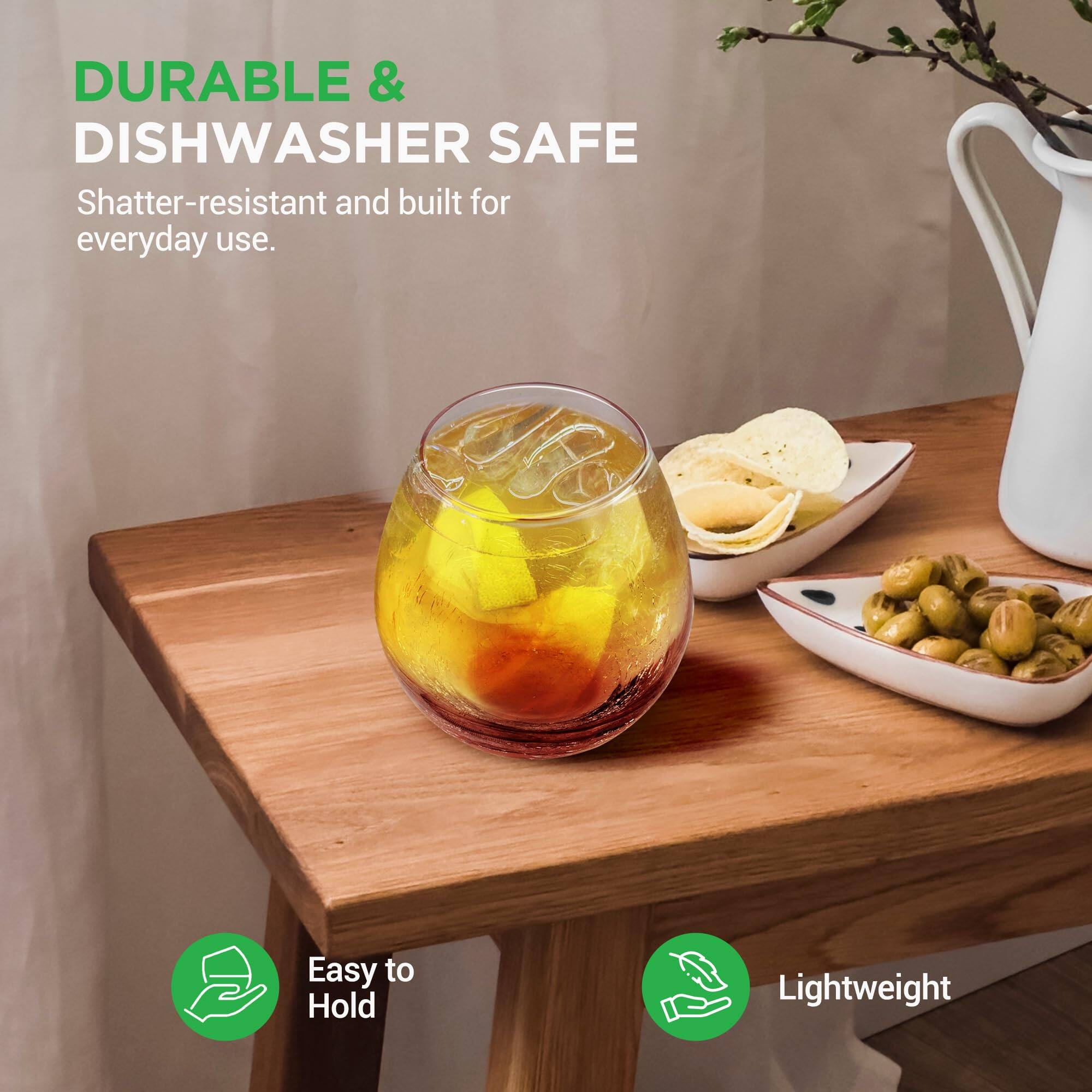 DURABLE & DISHWASHER SAFE  
Shatter-resistant and built for everyday use.  

Easy to Hold  
Lightweight