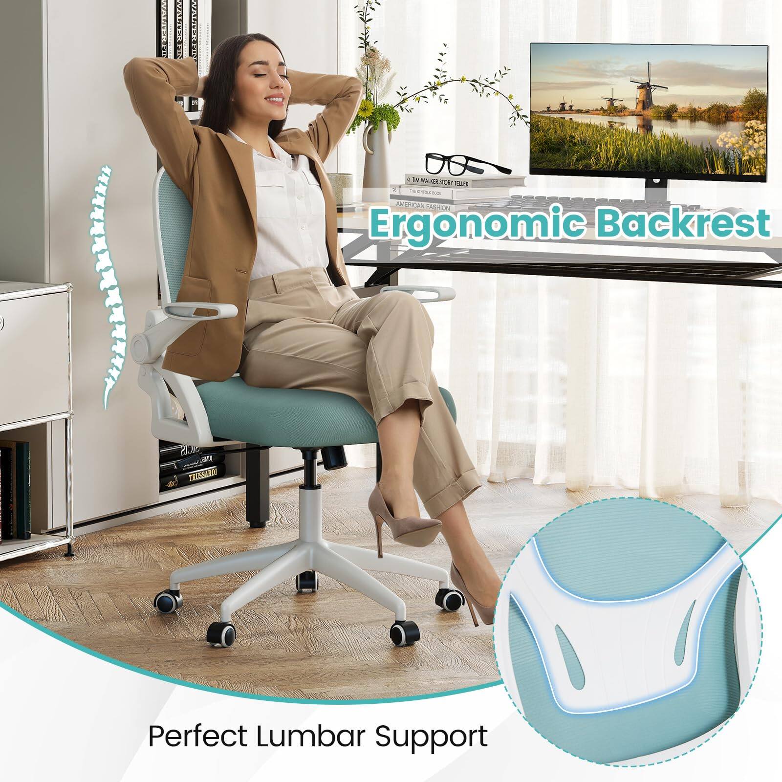 - Ergonomic Backrest
- Perfect Lumbar Support