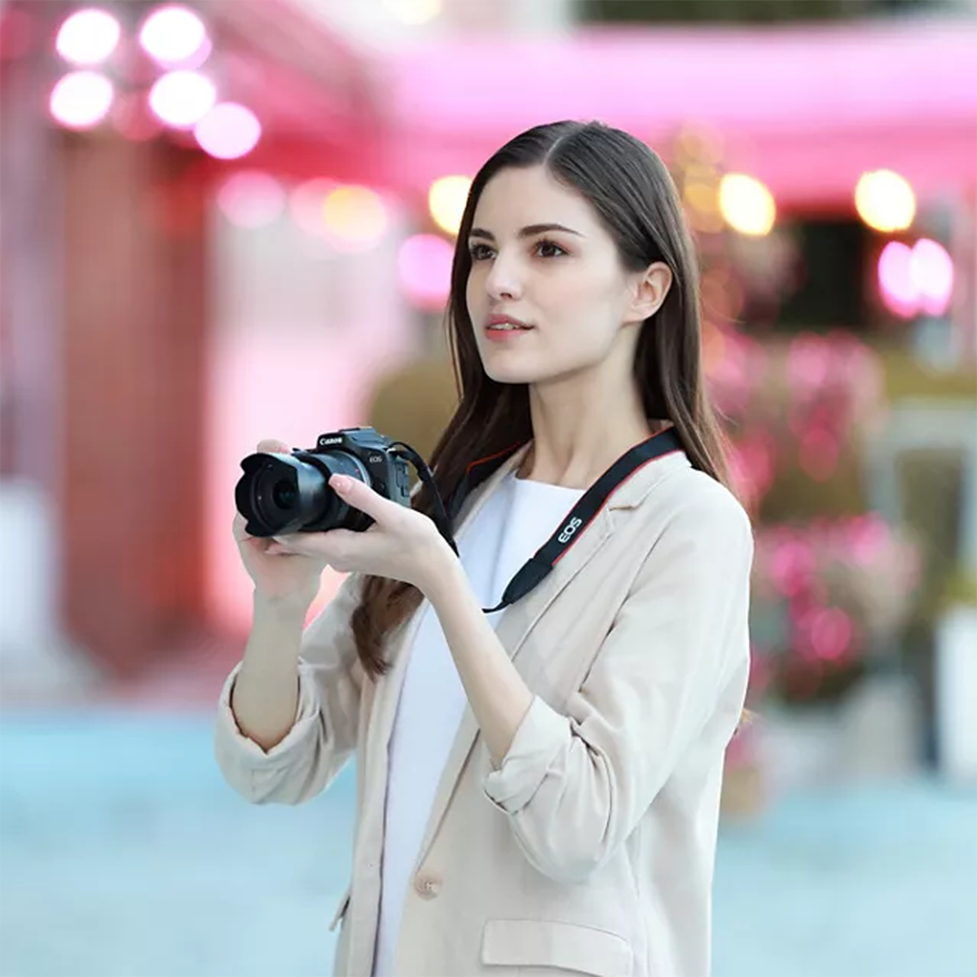 Alt View 3. Canon - EOS R100 Mirrorless Camera with 2 Lens Kit 18-45mm & 55-210mm IS STM Pro Bundle.