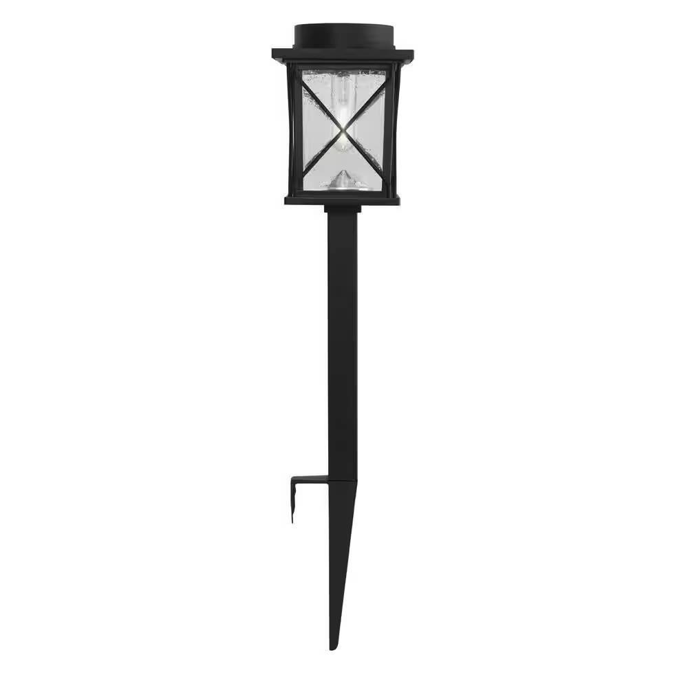 Back. Hivvago - 4-Pack - Black Solar LED Light Set - Outdoor Path Yard Lighting - Black.