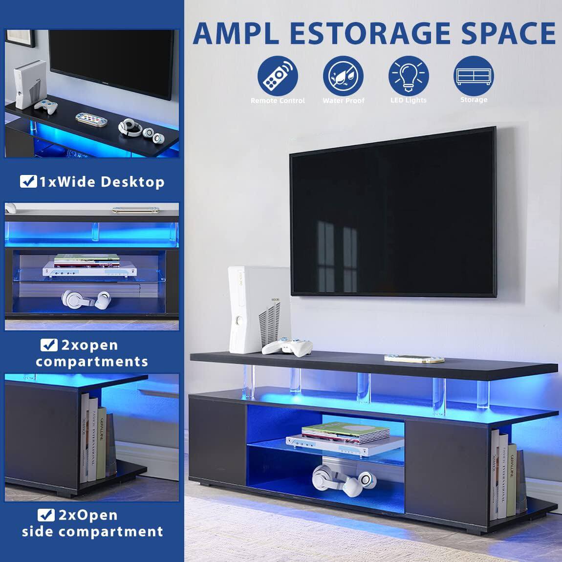 AMPL ESTORAGE SPACE

- Remote Control
- Water Proof
- LED Lights
- Storage

- 1xWide Desktop
- 2xOpen compartments
- 2xOpen side compartment