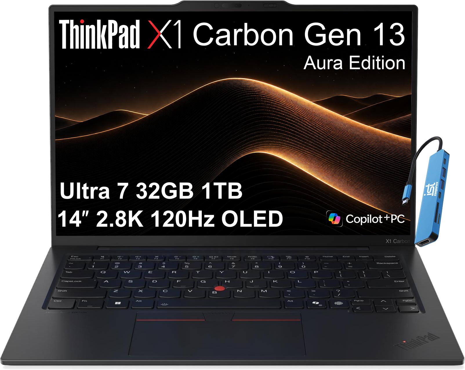 Lenovo - Upgraded - ThinkPad X1 Carbon Gen 13 Aura Edition 14" 2.8K 120Hz OLED Laptop - Intel Core Ultra 7 - 32GB Memory - 1TB SSD - 2.8K 120Hz OLED - Black