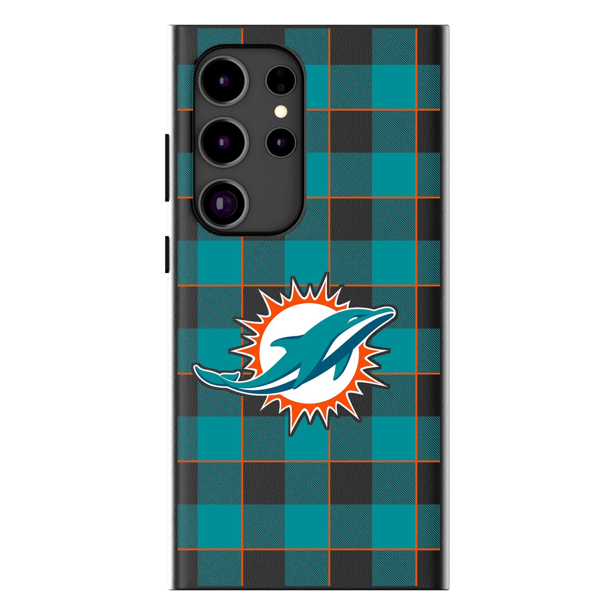 Keyscaper - NFL - Miami Dolphins Plaid Galaxy Magnetic Bump Case - S24 - Black price history on PriceWatchPro