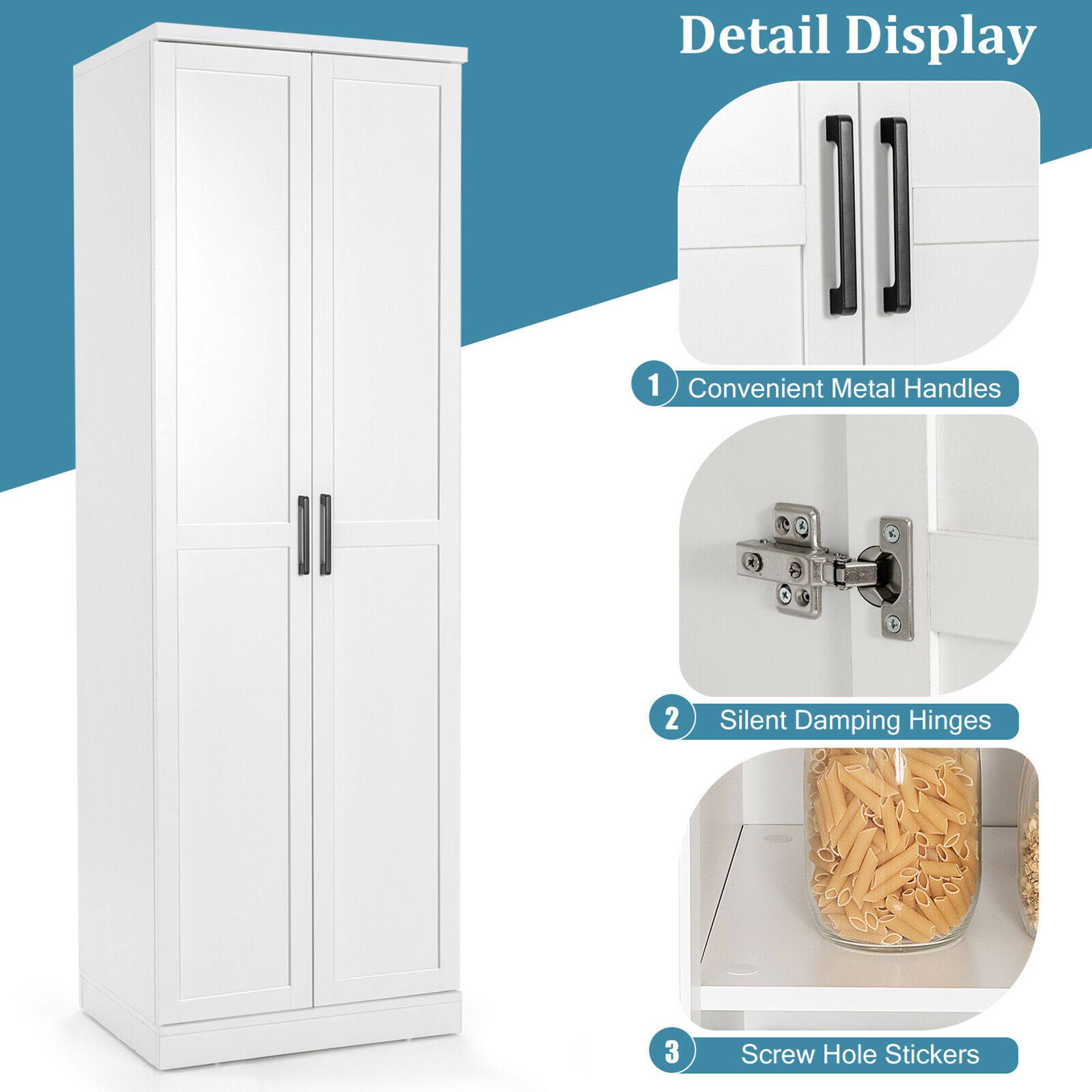Detail Display

1. Convenient Metal Handles

2. Silent Damping Hinges

3. Screw Hole Stickers