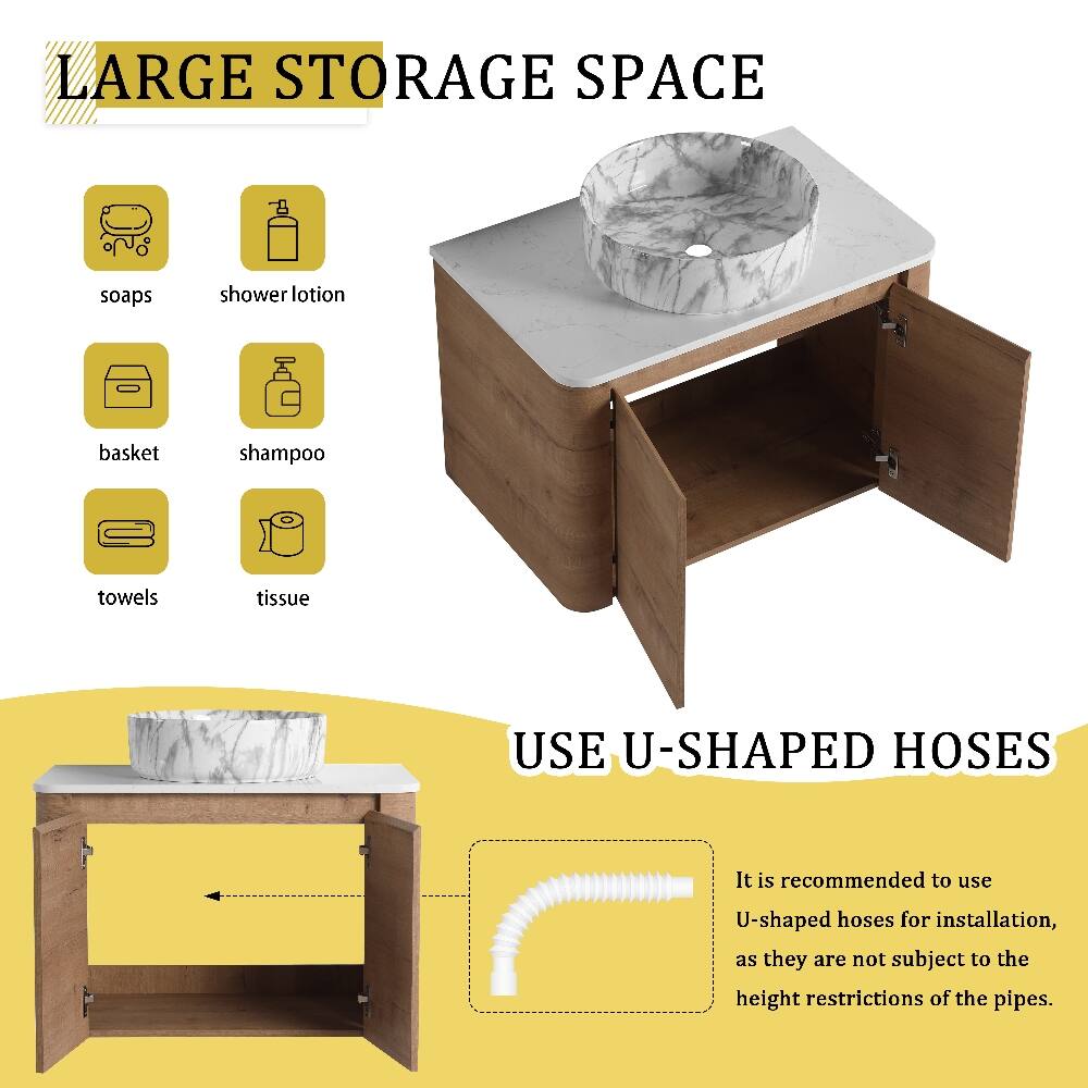 LARGE STORAGE SPACE

- soaps
- shower lotion
- basket
- shampoo
- towels
- tissue

USE U-SHAPED HOSES

It is recommended to use U-shaped hoses for installation, as they are not subject to the height restrictions of the pipes.