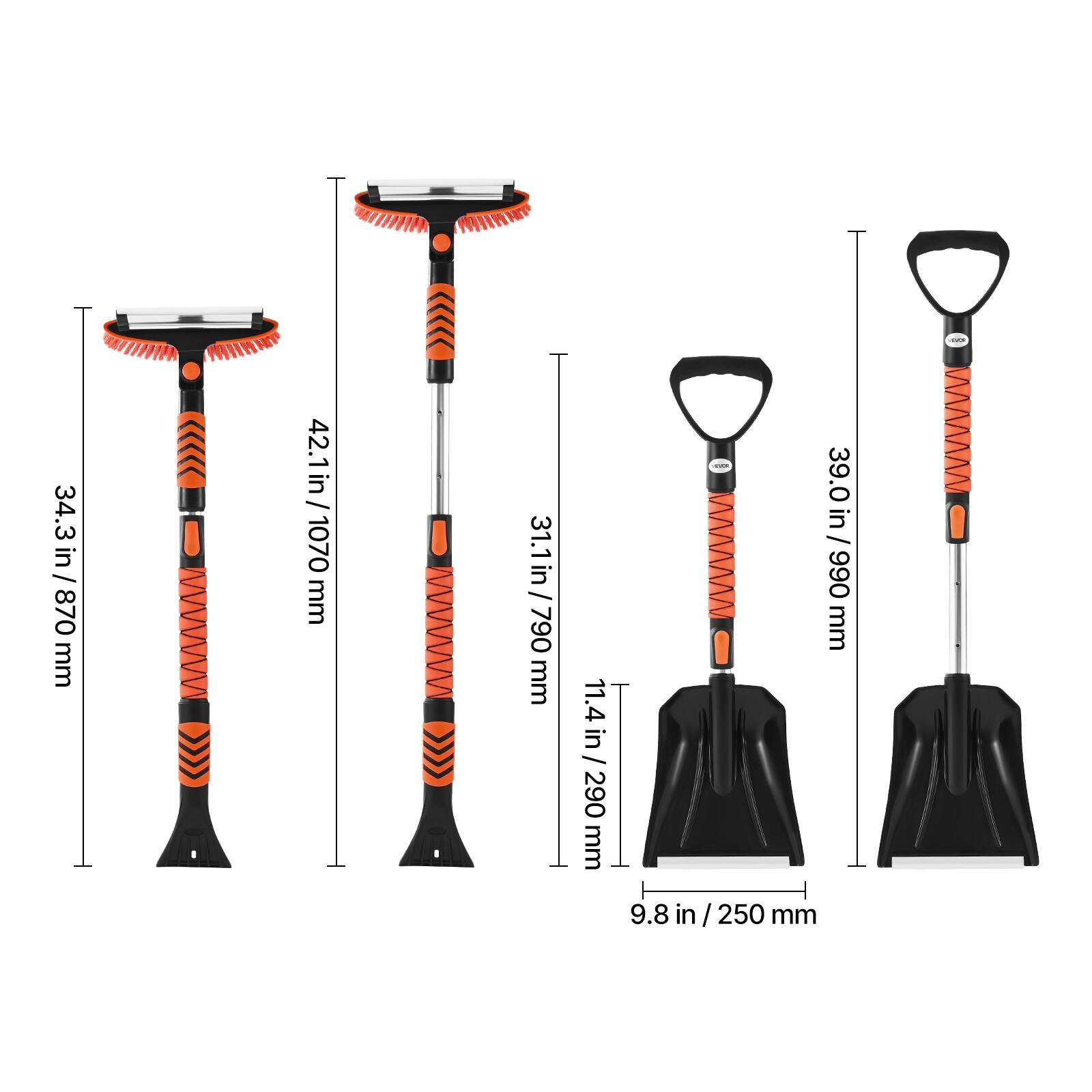 - 34.3 in / 870 mm
- 42.1 in / 1070 mm
- 31.1 in / 790 mm
- 11.4 in / 290 mm
- 39.0 in / 990 mm
- 9.8 in / 250 mm