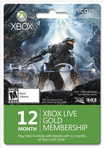  Microsoft - Xbox Live 12 Month Gold Membership - Halo 4