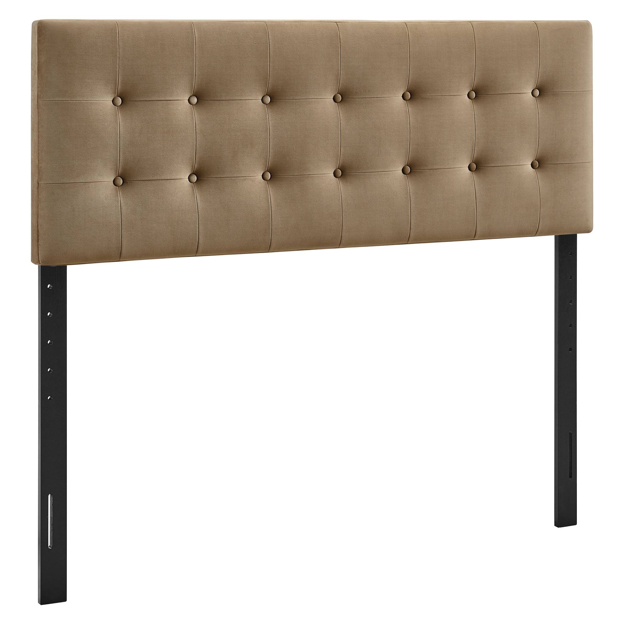 Angle. Modway - Emily Stain-Resistant Performance Velvet King Size Headboard - Taupe.