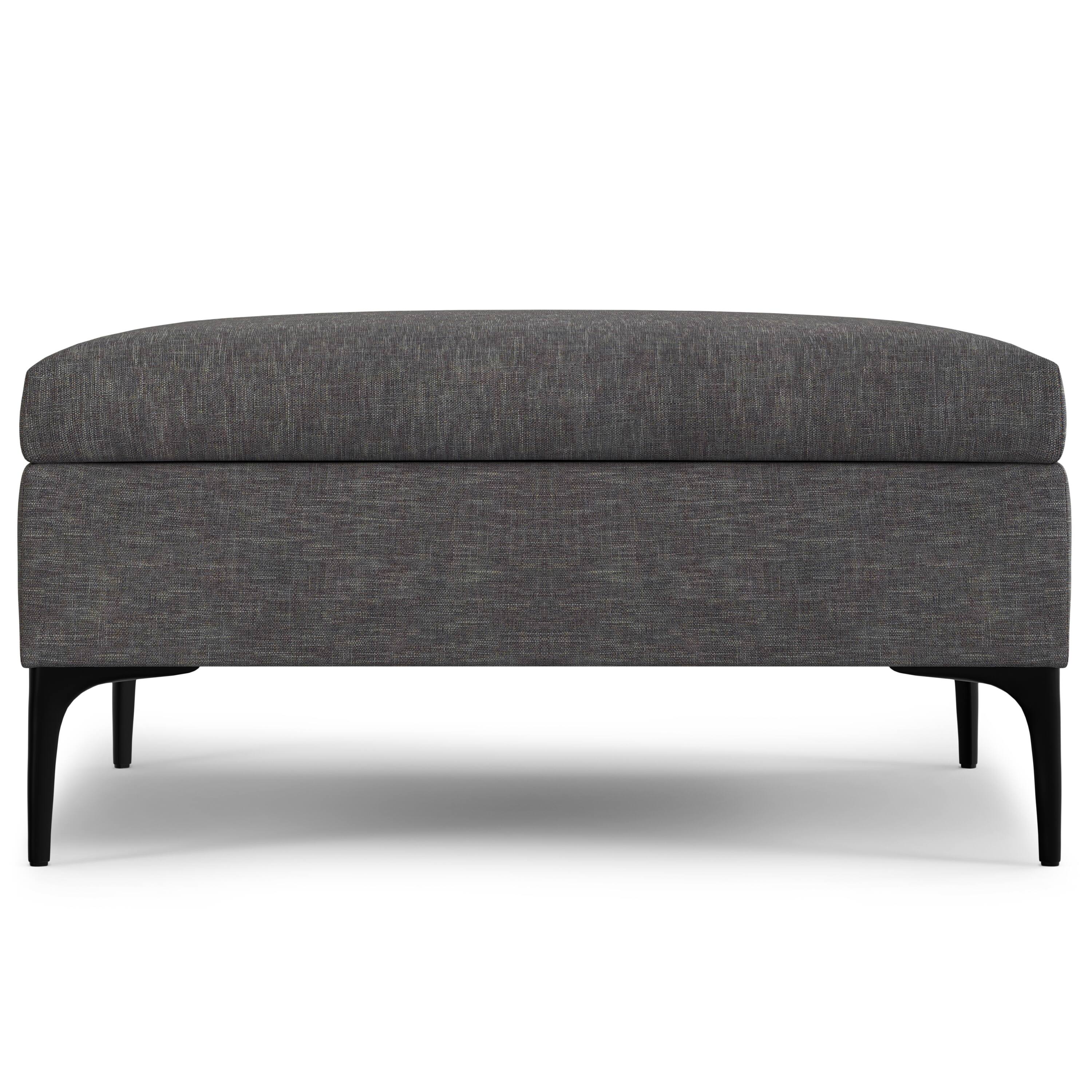 Alt View 1. Simpli Home - Rebecca 36 inch Mid Century Coffee Table Storage Ottoman with Lift Up Lid in Slate Grey Polyester Linen, Assembled - Slate Grey.