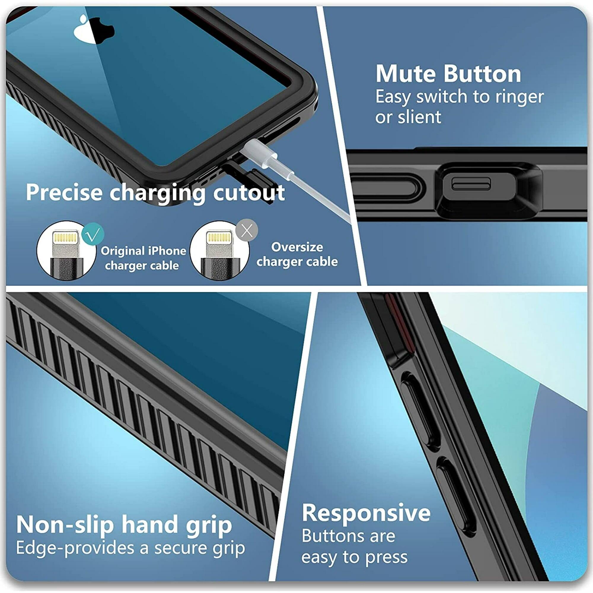 Mute Button: Easy switch to ringer or silent

Precise charging cutout: Original iPhone charger cable, Oversize charger cable

Non-slip hand grip: Edge-provides a secure grip

Responsive: Buttons are easy to press