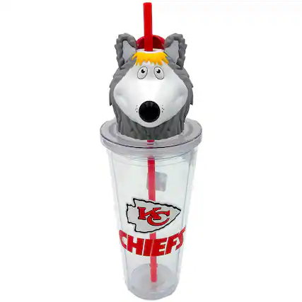 Front. Pegasus - Kansas City Chiefs Mascot Lid 24oz. Sipper Cup - Multicolor.