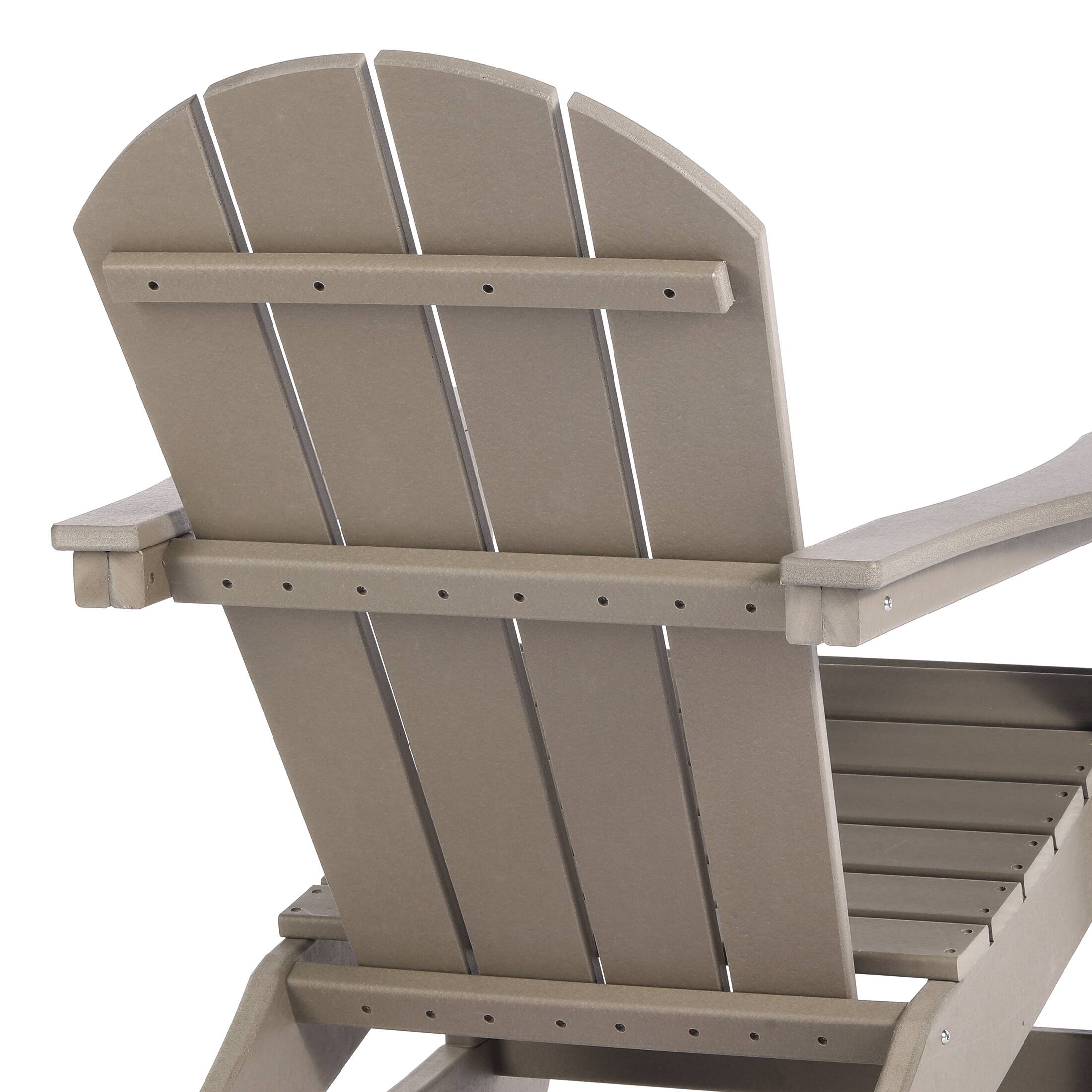 Alt View 6. WestinTrends - WestinTrends Malibu Outdoor / Patio Poly Adirondack rocking chair - Weathered Wood.