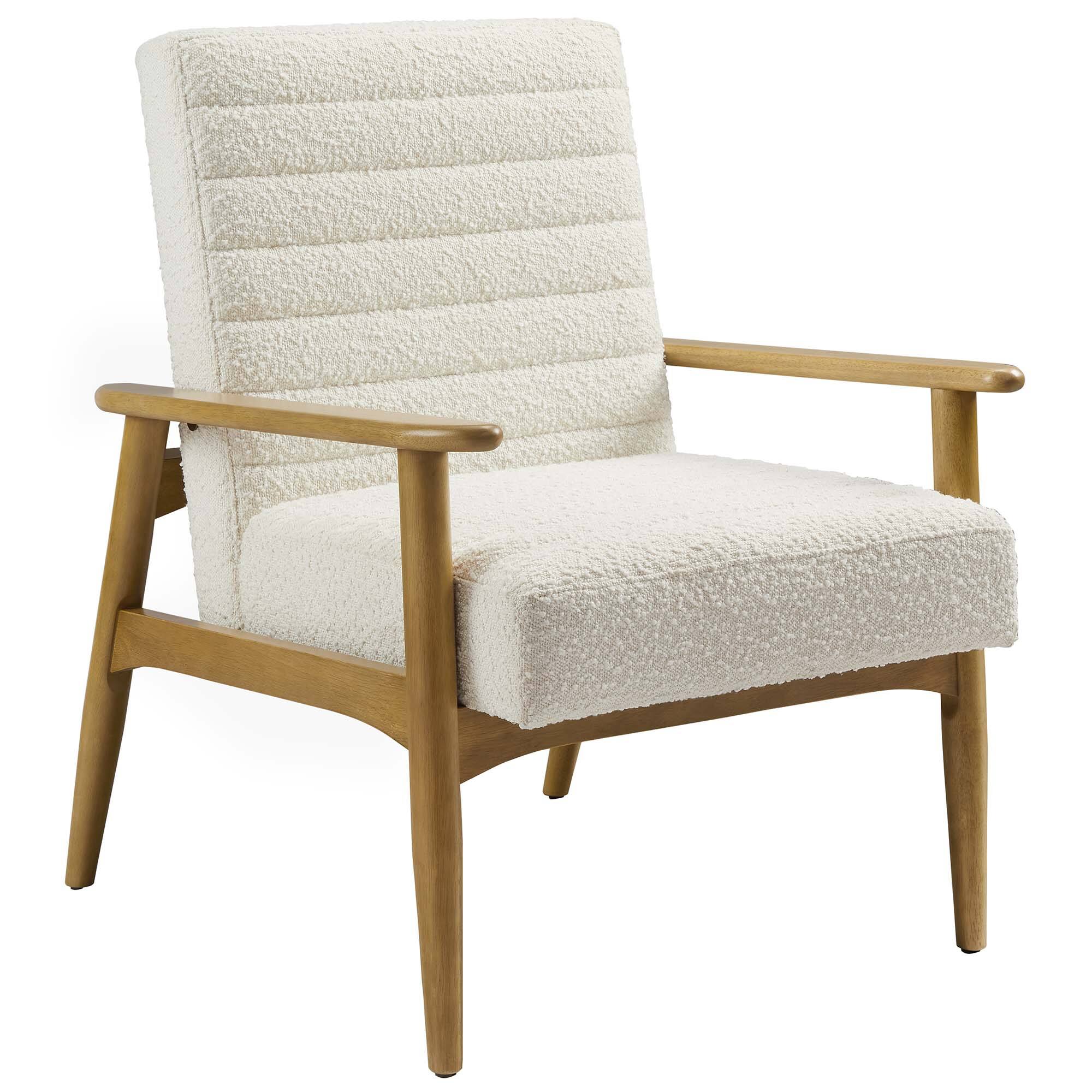 Angle. Modway - Jensen Boucle Fabric Accent Chair by Modway - Ivory.