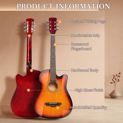 PRODUCT INFORMATION  
Custom Tuning Pegs  
Comfortable Grip  
Rosewood Fingerboard  
Hardwood Body  
High Gloss Finish  
Handcrafted Quality