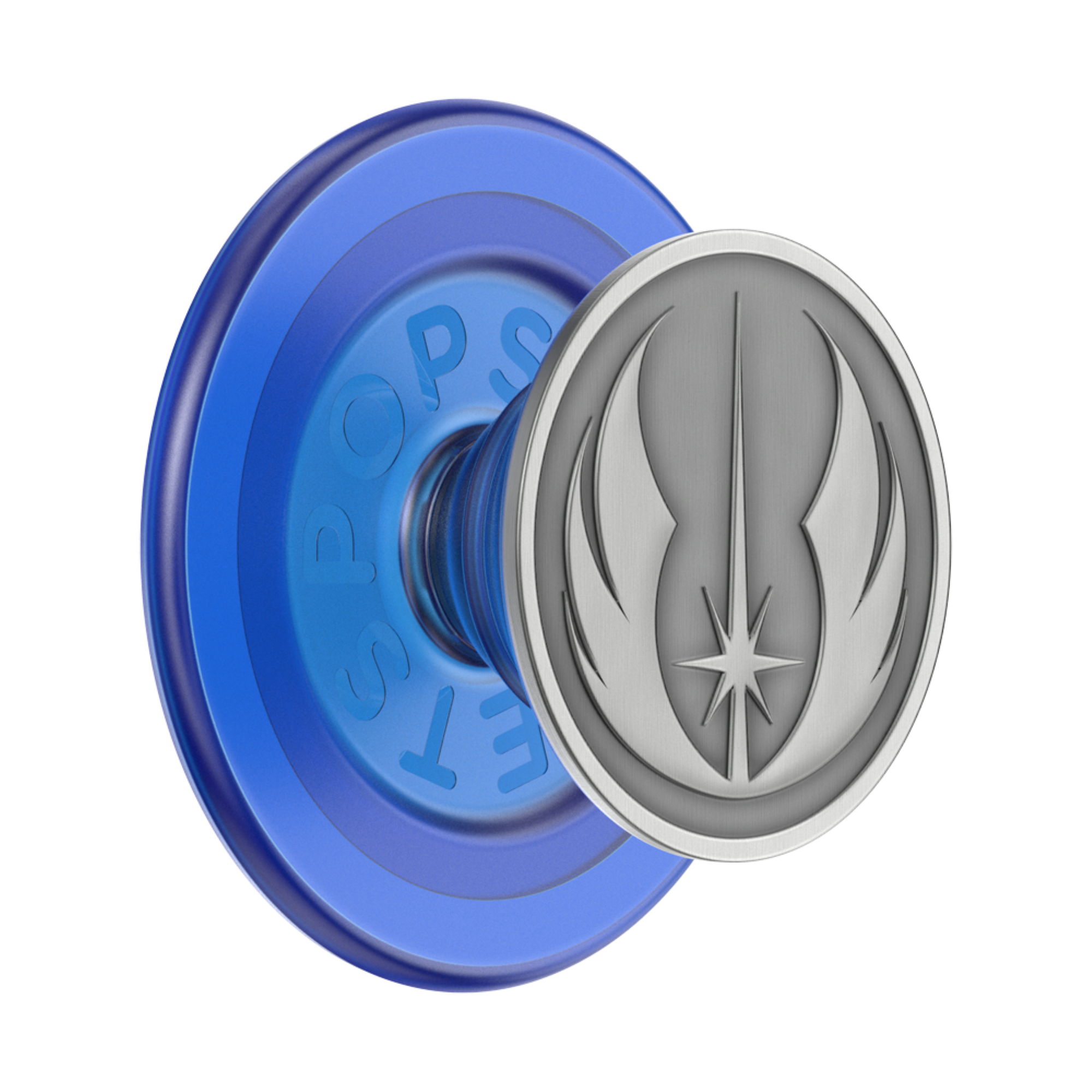 Angle. PopSockets - MagSafe PopGrip Universal Magnetic Grip & Stand with Adapter Ring for Cell Phones - Star Wars --Jedi Icon-Enamel.