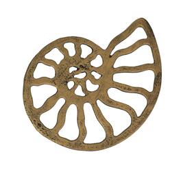 Zeckos - Nautilus Shell Trivet – Distressed Finish, Heat-Resistant, Coastal Decor - Gold