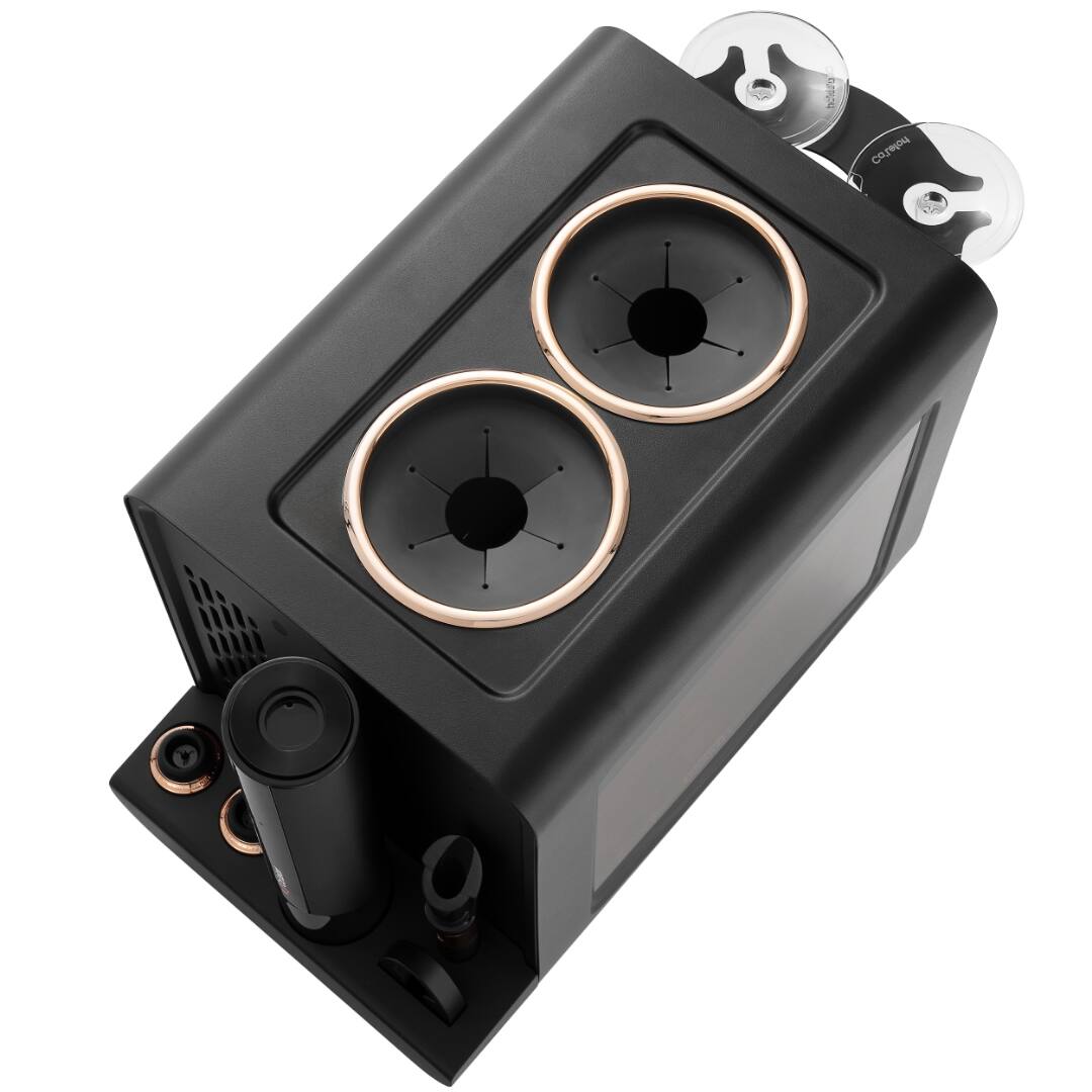 Angle. Ca'Lefort - 3-in-1 Wine Chiller Set,2-Bottle Electric Cellar, Auto Opener & Crystal Glasses,Christmas Gift Set - black.