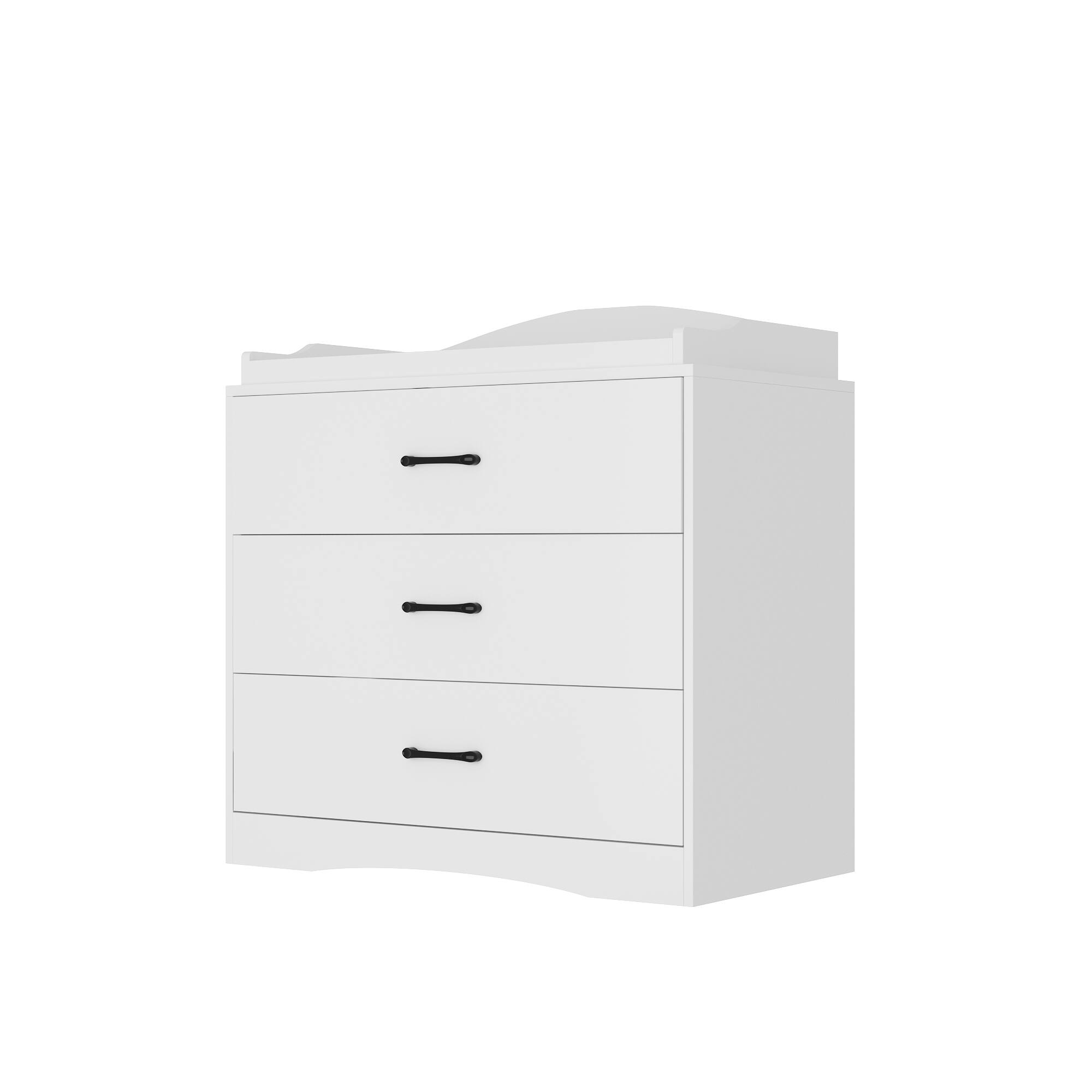 Angle. FUFU & GAGA - FUFU&GAGA Compact 3 - Drawer Vertical Dresser for Small Spaces – White, Cozy Home Style - White.