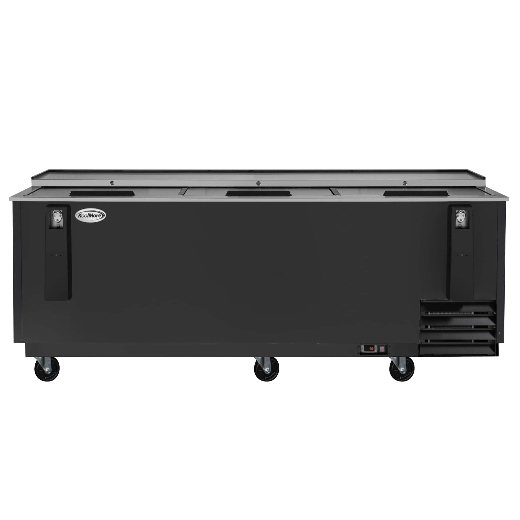 Koolmore - 95 in. Commercial Bottle Cooler in Black with Built-In Opener, ETL Listed, 30 cu. ft. (KM-BOC95-BK) - Black painted steel