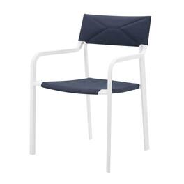 Outdoor Escape - Stackable Aluminum Dining Armchair For Outdoor Patio Lounge - White