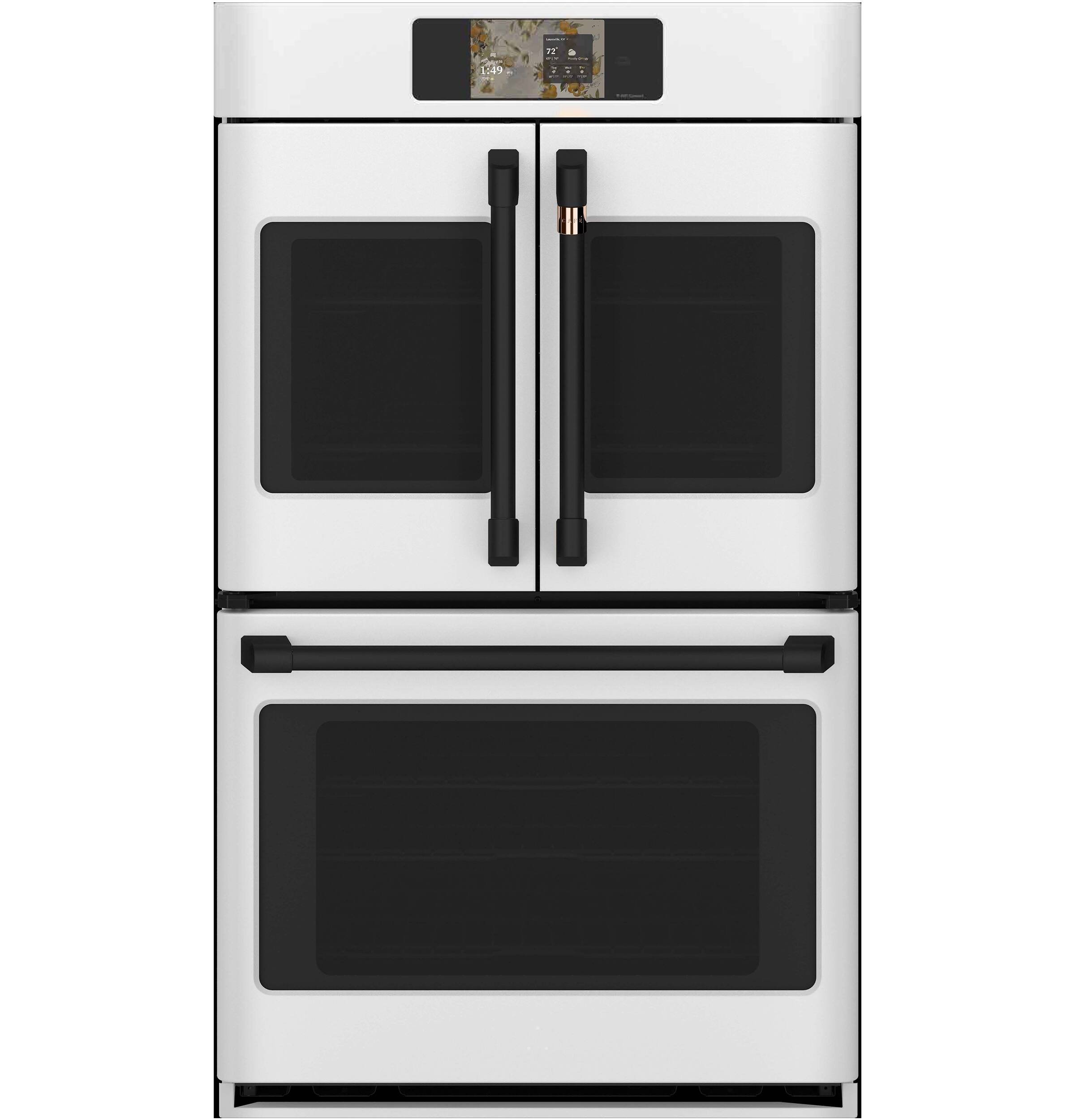 Alt View 20. Café - 30" Smart Built-In Double Electric Convection French Door Wall Oven with No Preheat Air Fry - Matte White.