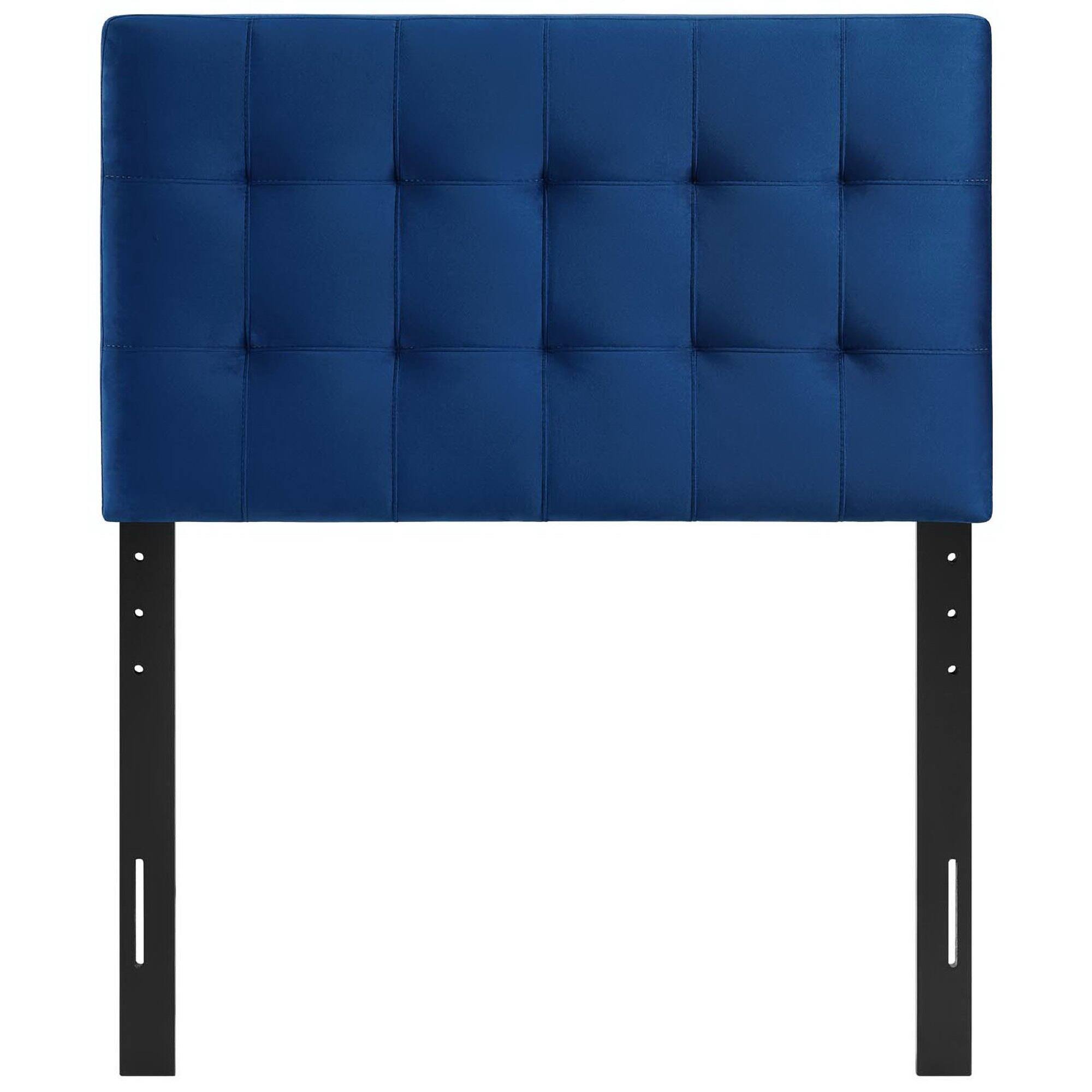 Alt View 2. Modway - Lily Biscuit Tufted Performance Velvet Twin Headboard by Modway - Blue.
