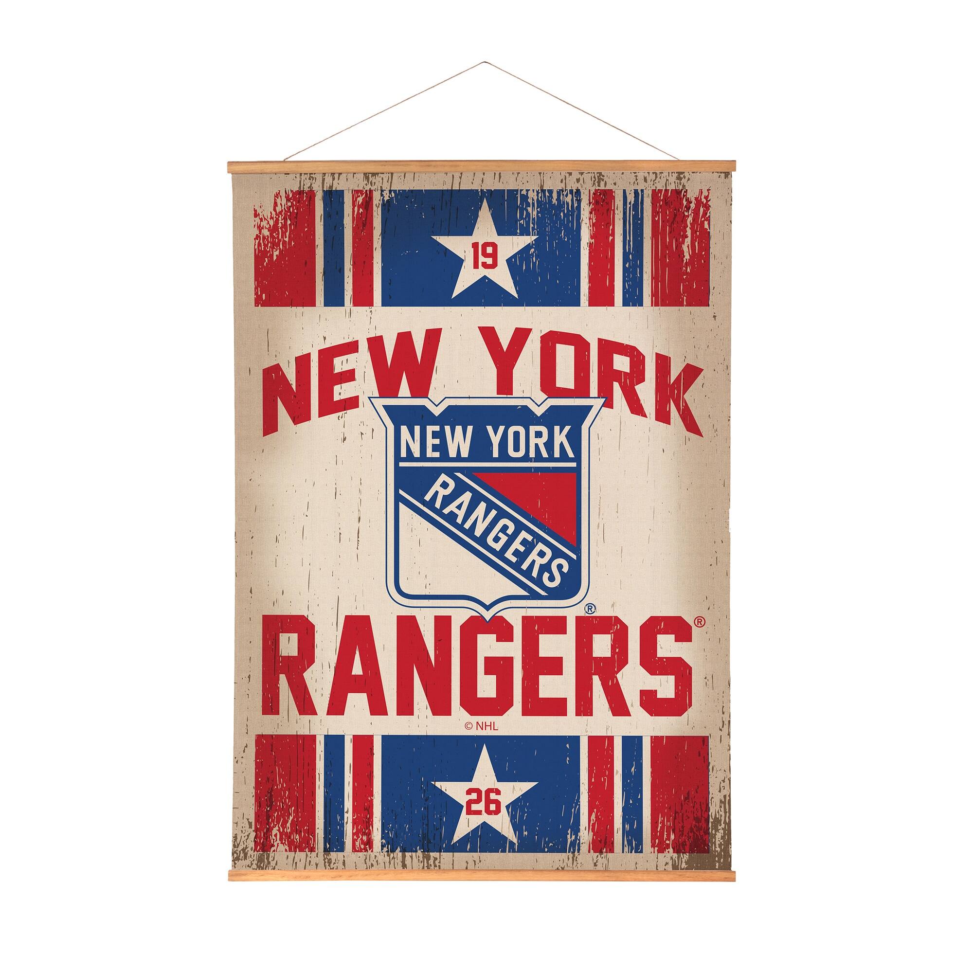 New York Rangers 36" x 54" Large Canvas Wall Art Tapestry with Wood Frame