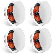 Front. VEVOR - 4PCs 8In in Ceiling Speakers, 100-Watts, Flush Mount Ceiling & in-Wall Speakers System with 8ΩImpedance 89dB Sensitivity - White.