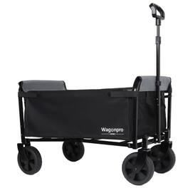 Mondawe - All-in-One Convertible Utility Carts - Bench Seat/Dog Tether w/ 360° All-Terrain Wheels - Black
