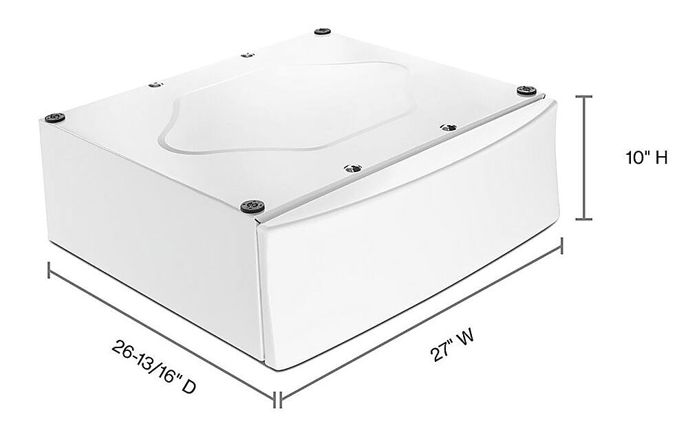 Alt View 11. Whirlpool - 10" Pedestal for Front Load Washer and Dryer - White.