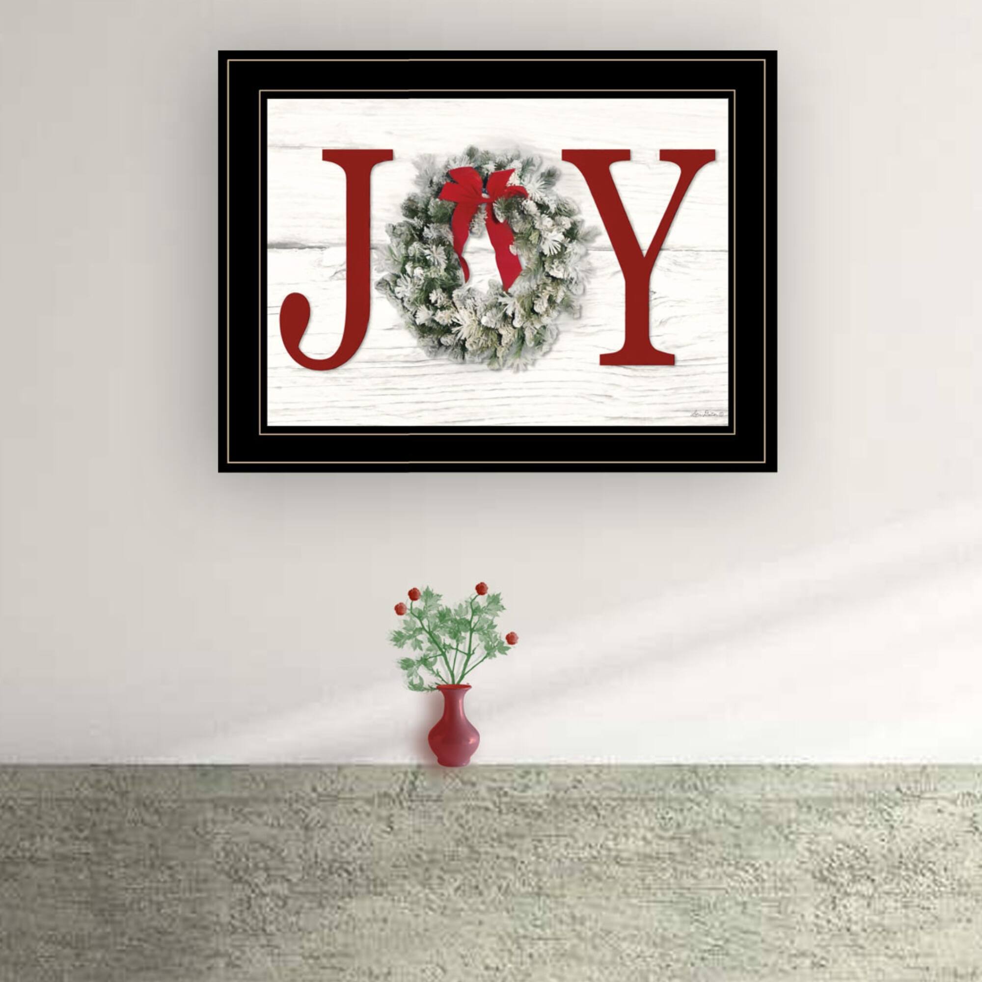 Left. TinyHomie - Christmas Joy Lori Deiter Ready to Hang Framed Print Black Frame - white.