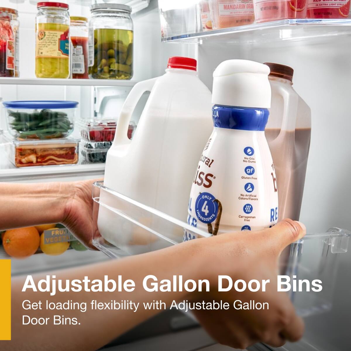 Adjustable Gallon Door Bins

Get loading flexibility with Adjustable Gallon Door Bins.

- MANDARIN ORANGE JUICE
- FRUIT VEGETABLE JUICE
- ONLY 4 INGREDIENTS
- Gluten Free
- No Artificial Colors/Flavors
- Carrageenan Free
- No Gluten
- gf